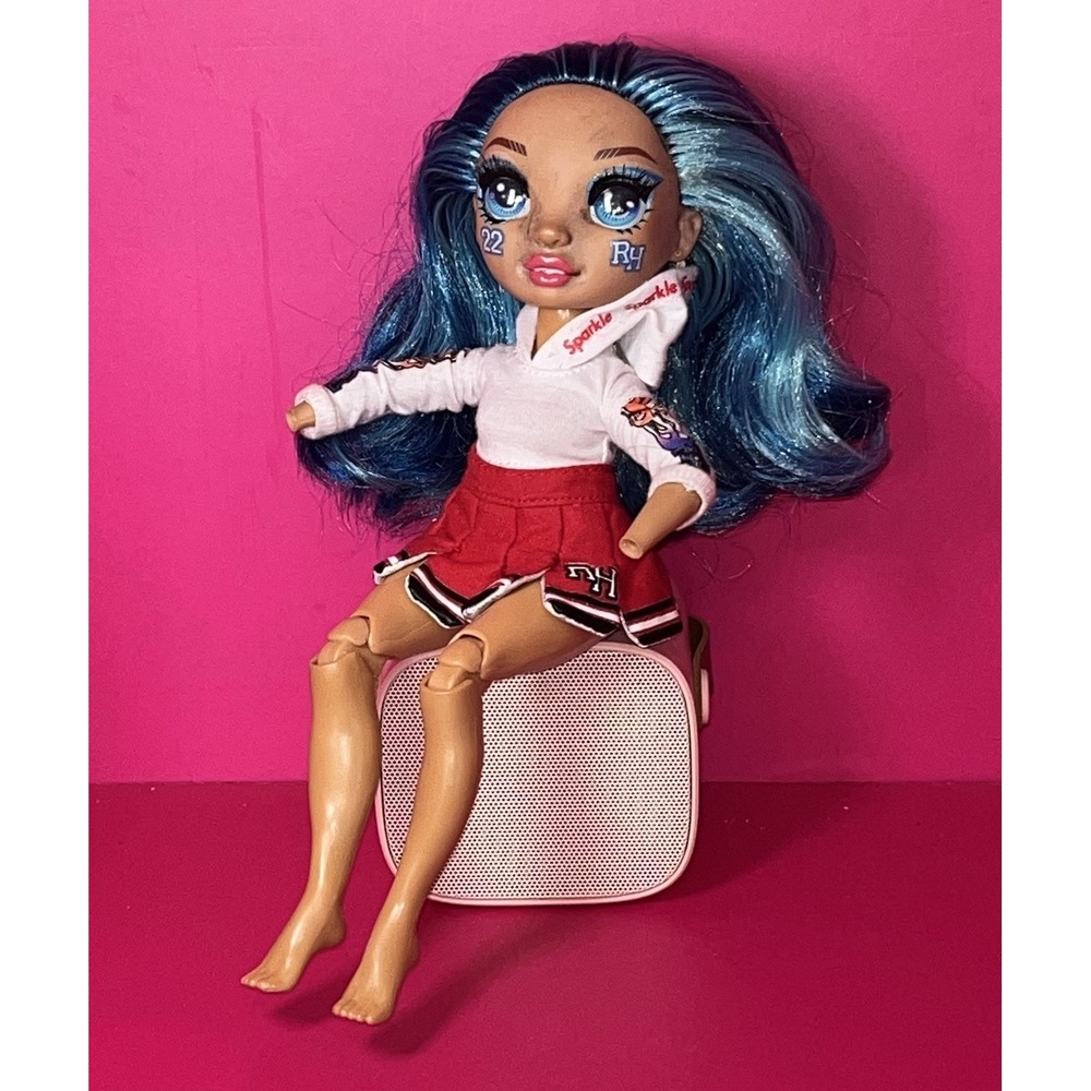 MGA 11" Rainbow High Doll Skyler Bradshaw Blue Hair Cheerleader No‎ Hands